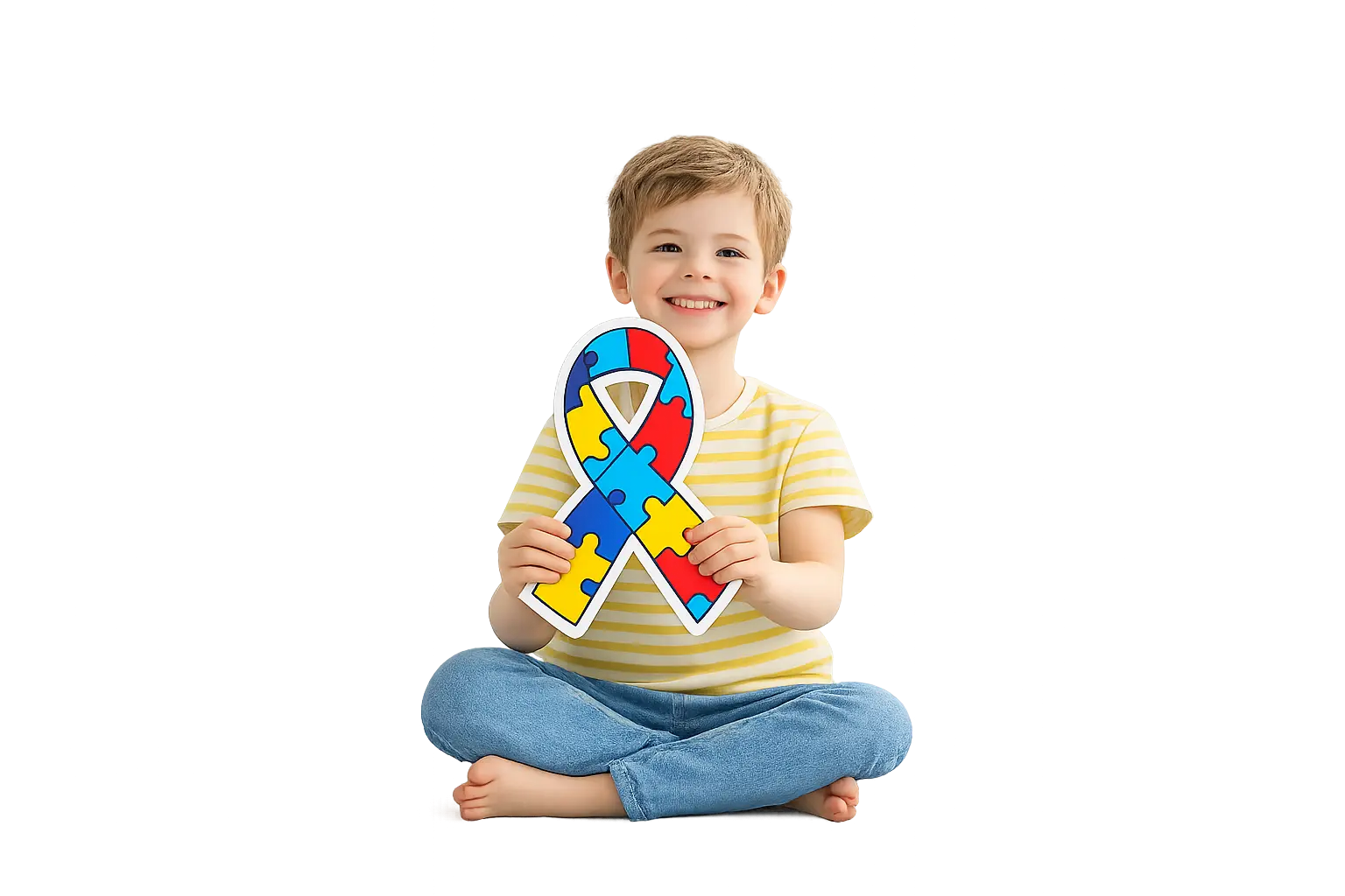 Criança com puzzle de coração — Clínica Lábrinque